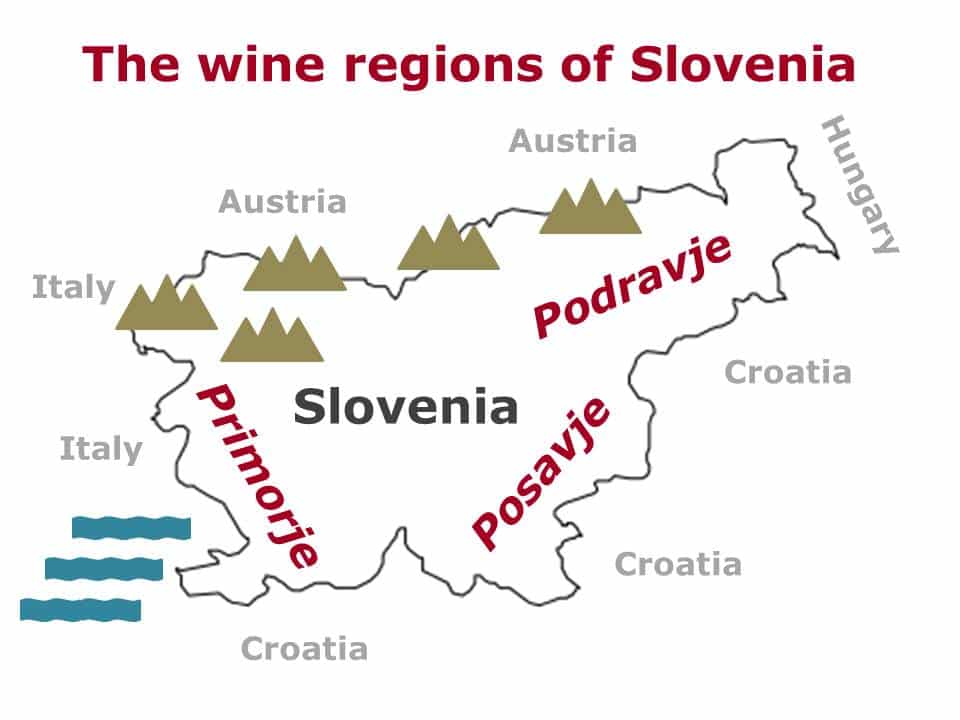 Slovenia wine Regions Map