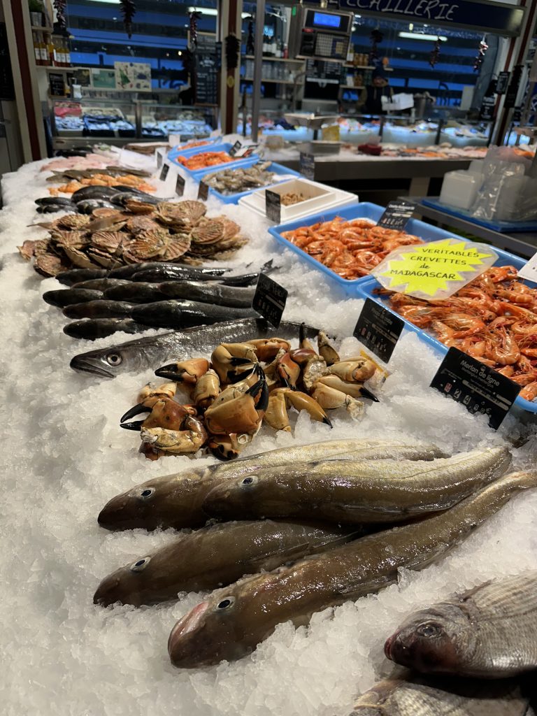 Seafood at the Halles de Biarritz